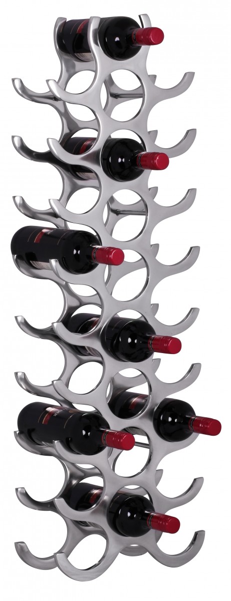 Suporte para Vinho Alumínio Prateado 27 Garrafas 31x98x14 cm | Design Moderno Suporte para Vinho Alumínio Prateado 27 Garrafas 31x98x14 cm | Design Moderno