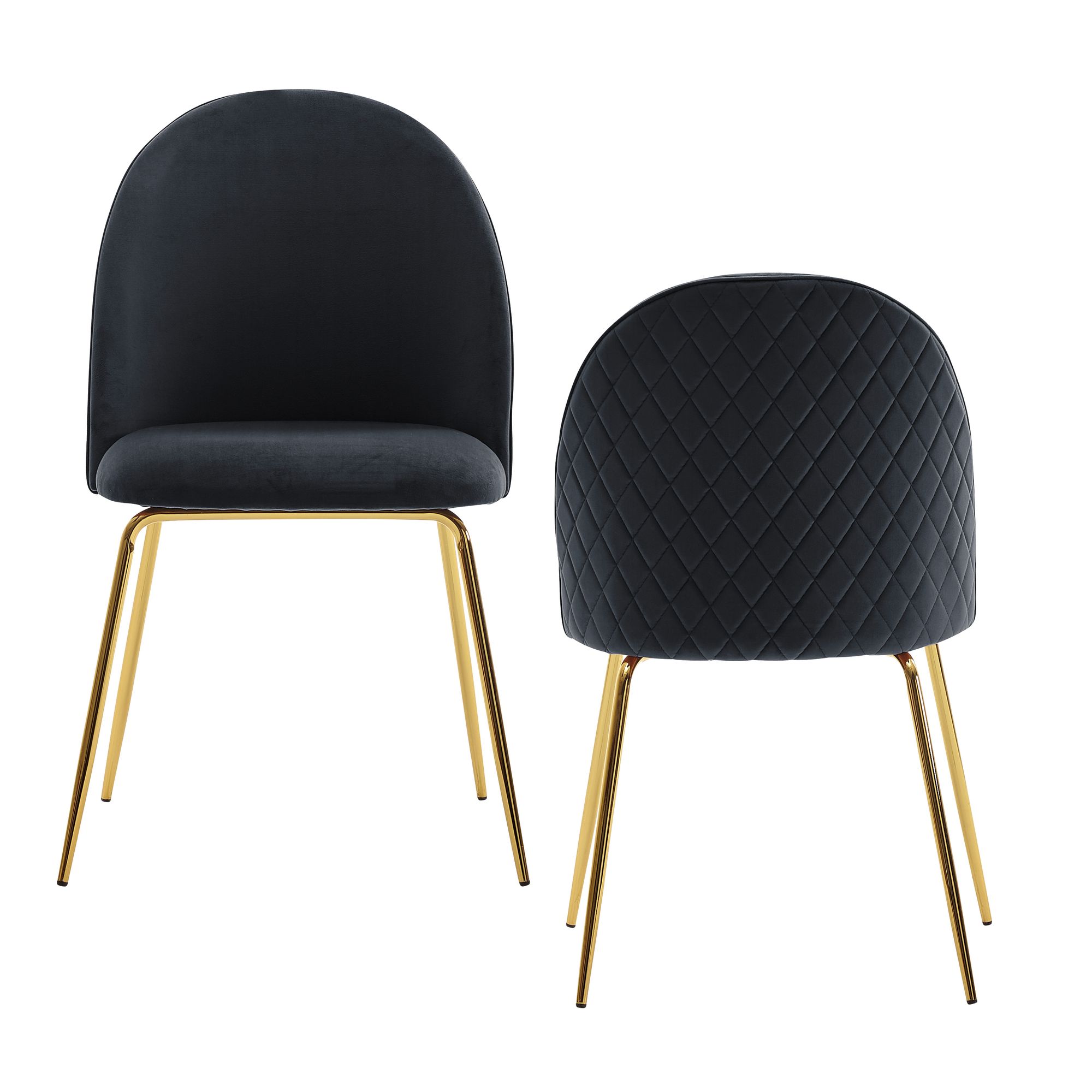 Conjunto de 2 cadeiras de jantar para sala de estar preto com cadeira de cozinha
