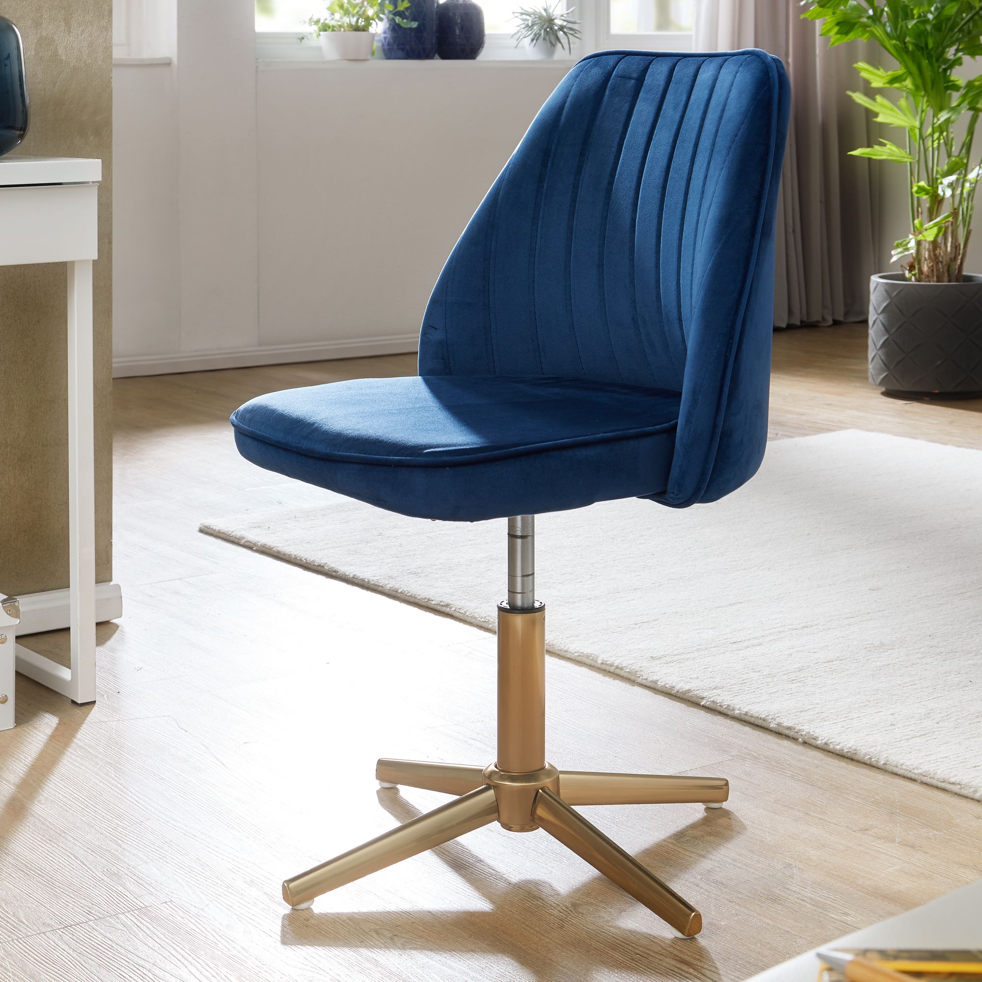 Cadeira giratória residente azul com cadeira de mesa cadeira giratória shell home office