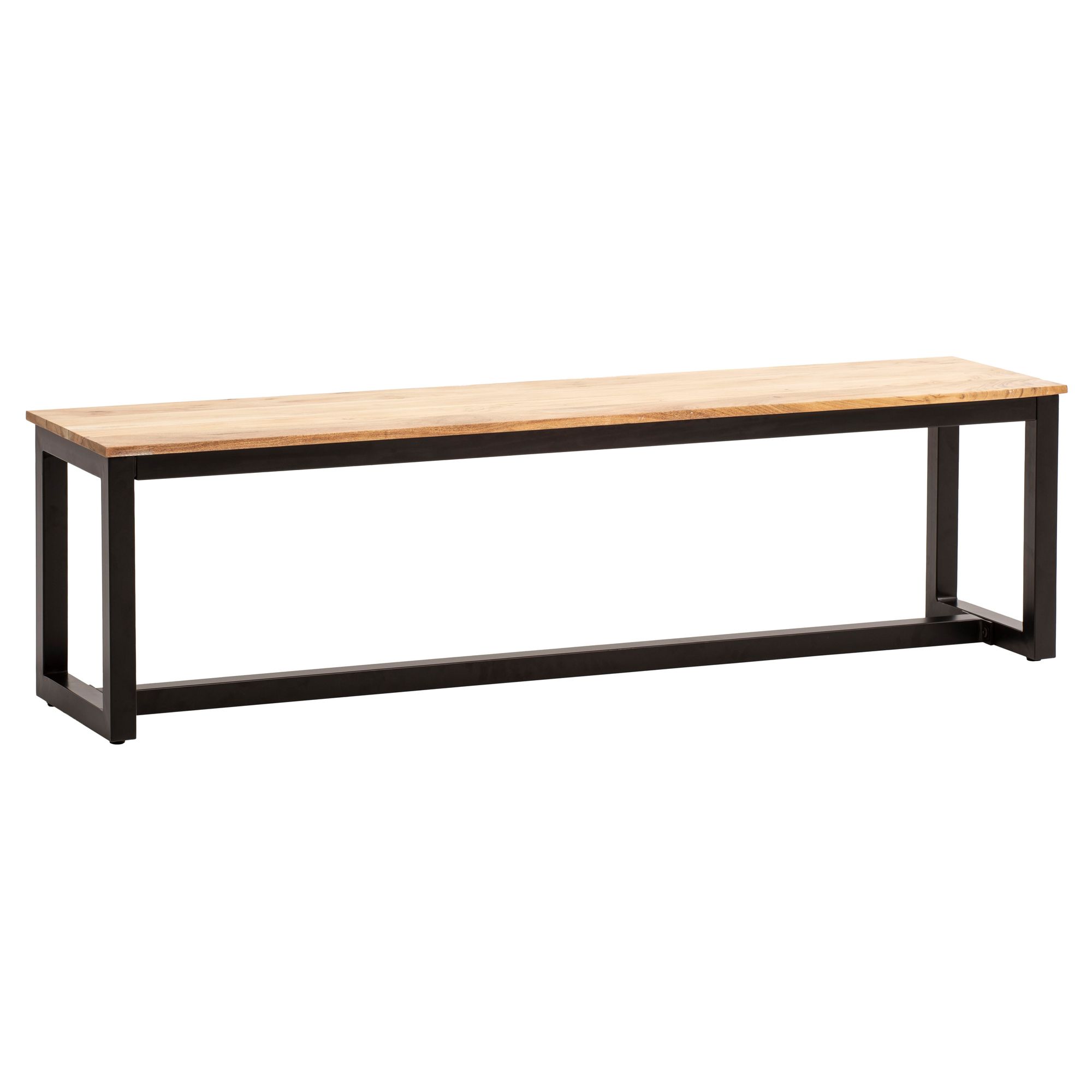 Banco de jantar 120x40x45 cm Madeira maciça de acácia | Cor castanho claro | Estilo loft industrial com pés de metal Banco de jantar 120x40x45 cm Madeira maciça de acácia | Cor castanho claro | Estilo loft industrial com pés de metal
